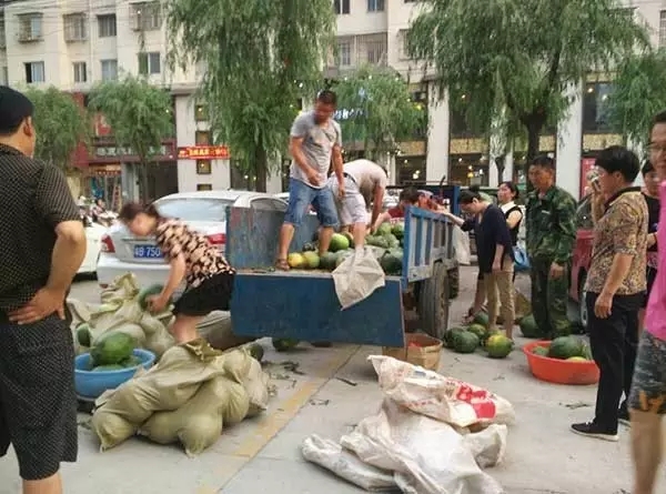 这些人在团结路上2小时抢了6000斤西瓜，到底是咋回事？
