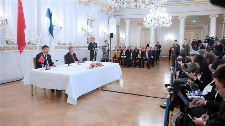 访问芬兰并赴美国举行中美元首会晤精彩回放-