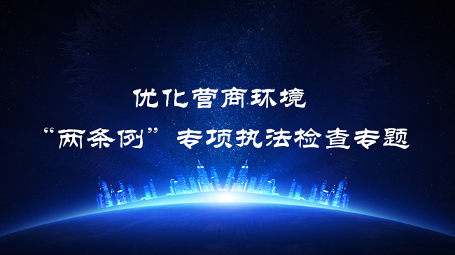 优化营商环境 “两条例”专项执法检查专题