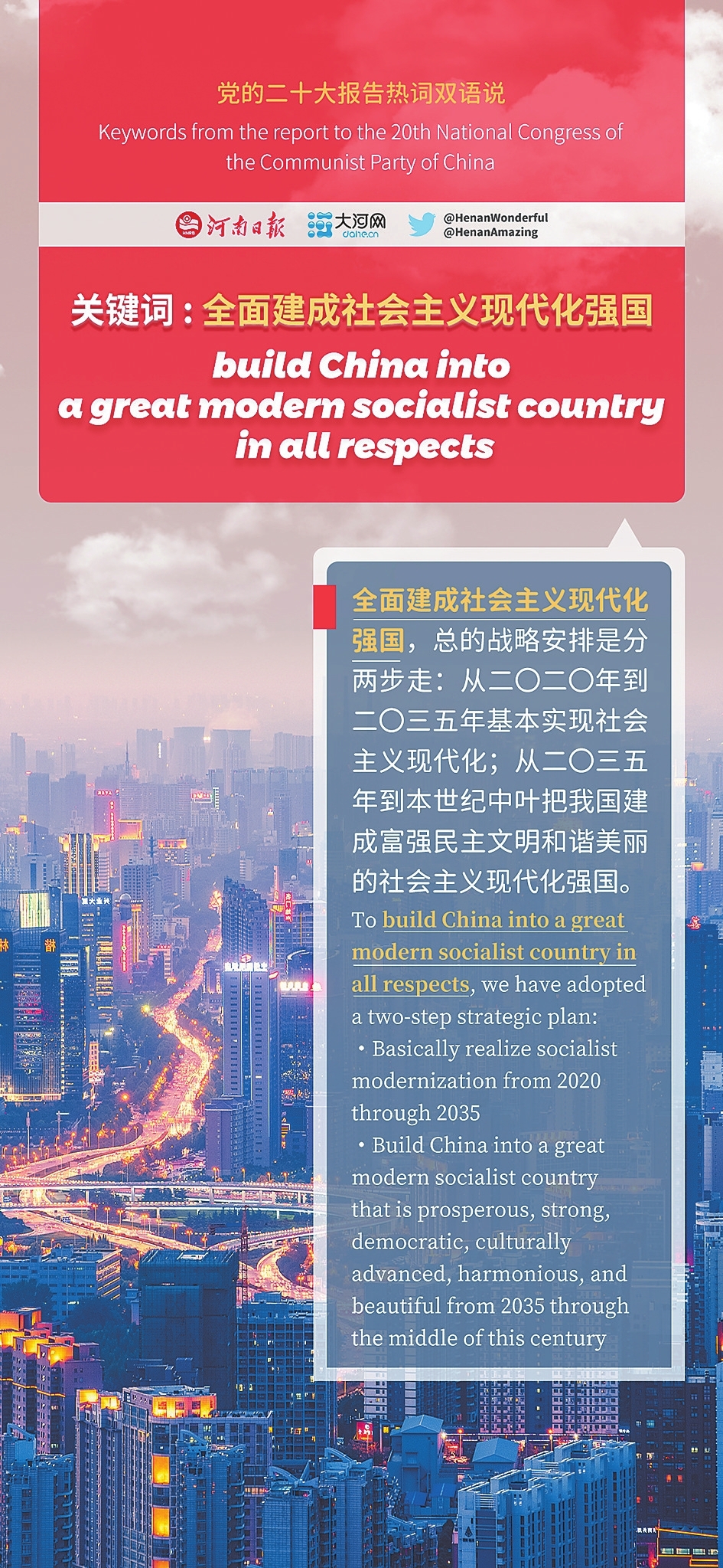  党的二十大报告热词双语说③丨全面建成社会主义现代化强国