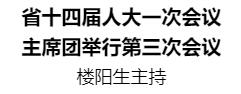 河南省十四届人大一次会议主席团举行第三次会议