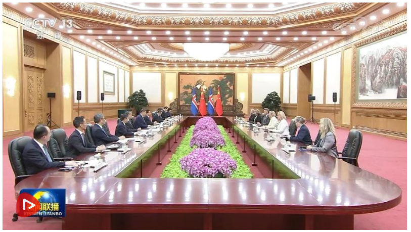 习近平会见冰岛总统托马斯多蒂尔