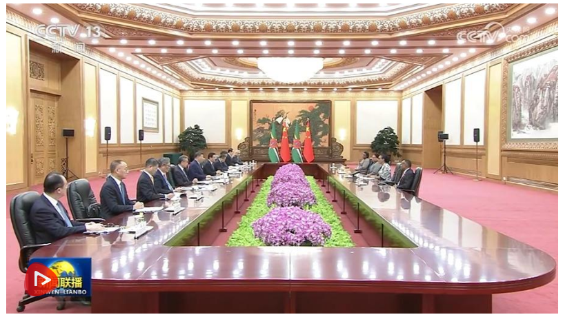 习近平会见多米尼克总统伯顿