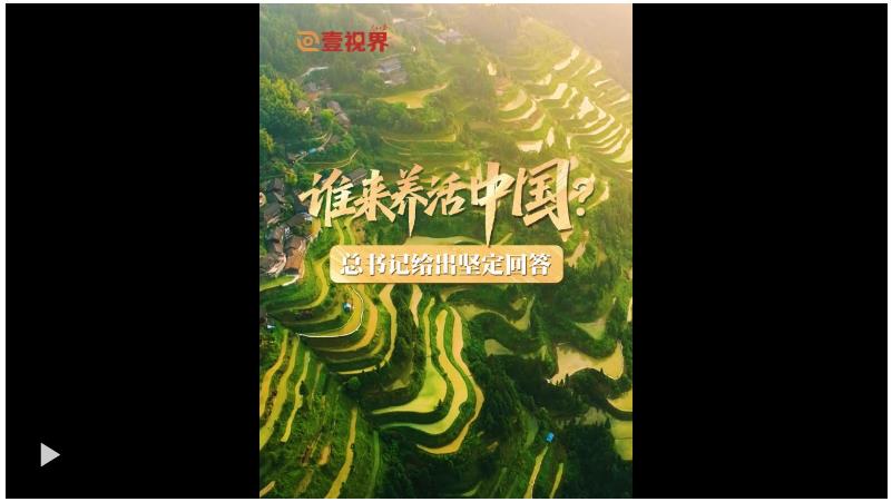 壹视界·微视频｜谁来养活中国？总书记给出坚定回答