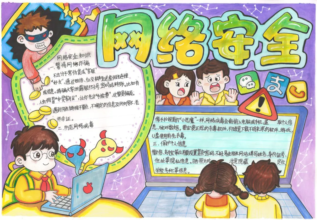驻马店市第十小学成功举办网络安全主题手抄报活动