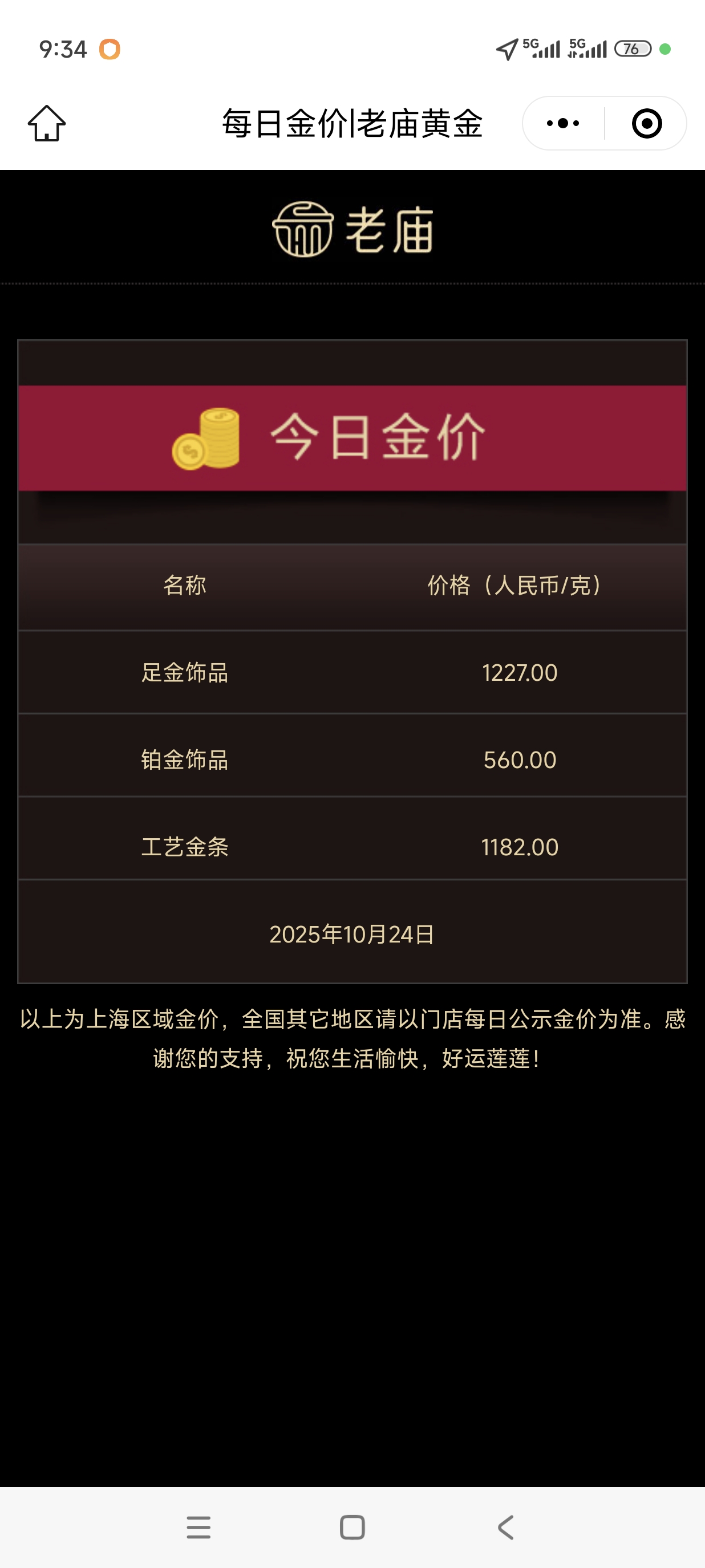 昨日下调今日再涨,金饰价格继续搭乘“过山车”