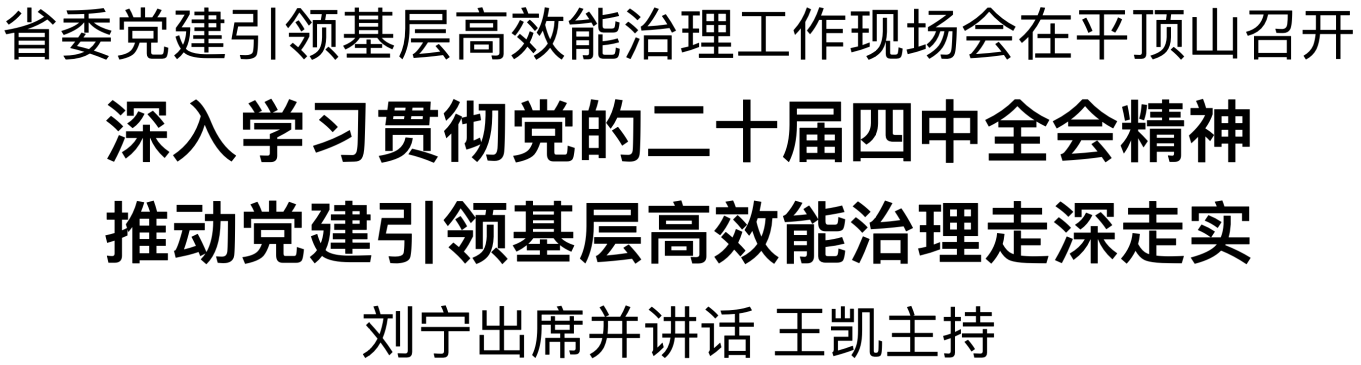省委党建引领基层高效能治理工作现场会在平顶山召开 刘宁出席并讲话 王凯主持