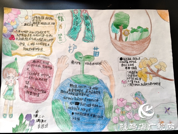 平舆县古槐三小“护苗·绿书签”手抄报活动点燃创作活力