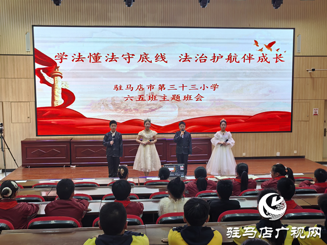  市第三十三小学举行法制教育主题班会活动