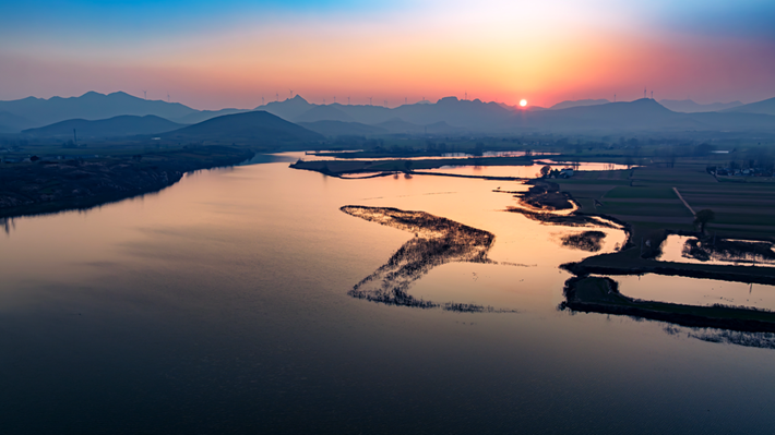 县区动态|湖镜映霞彩 落日醉余晖