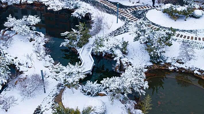 雪落玉湖 如诗如画