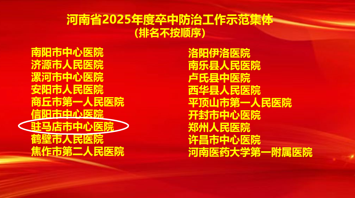 6项集体奖+7项个人奖！驻马店市中心医院卒中防治工作再创佳绩