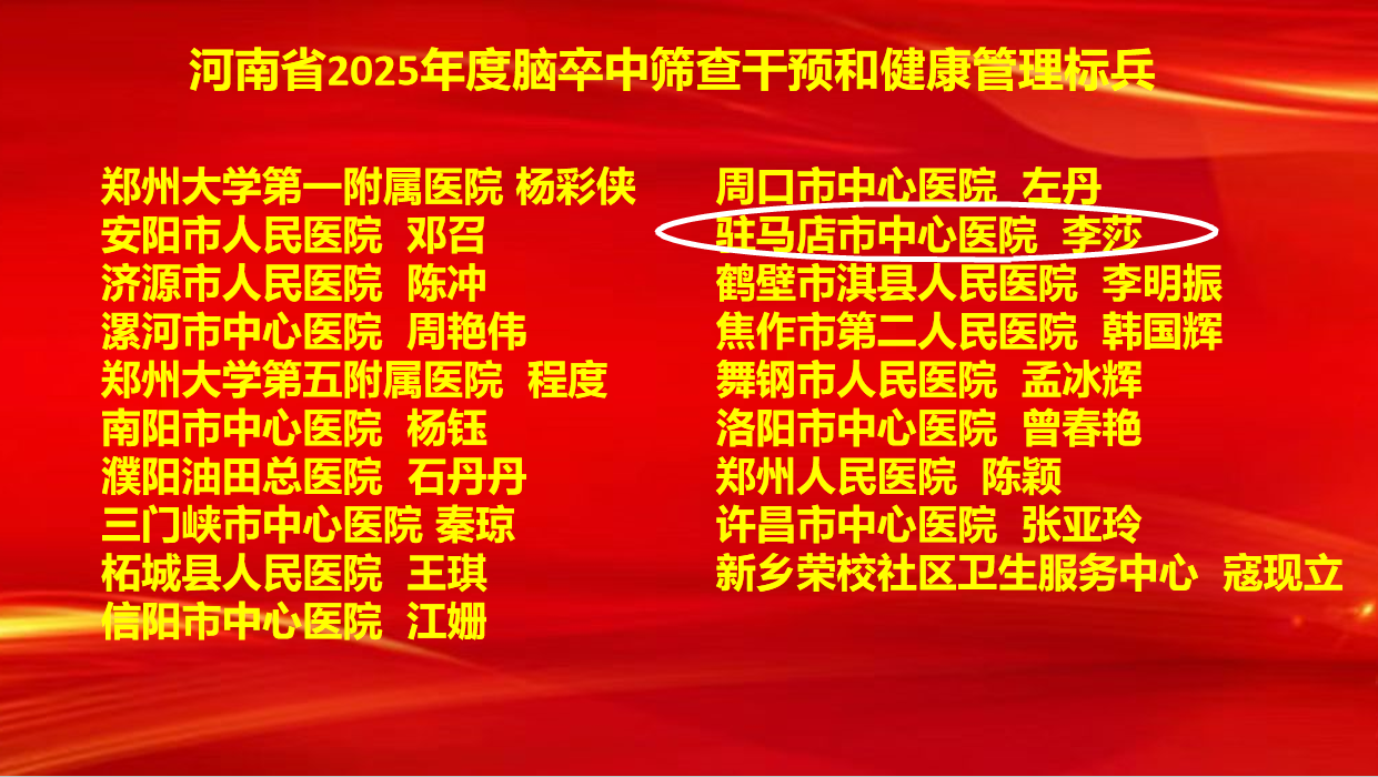 6项集体奖+7项个人奖！驻马店市中心医院卒中防治工作再创佳绩