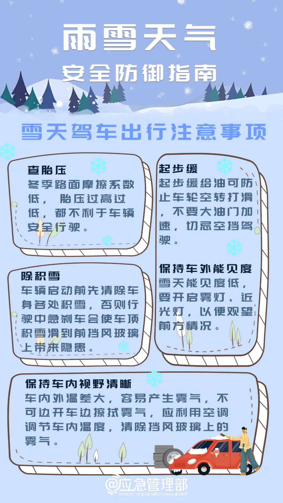 应急提醒：雨雪天气安全防御指南