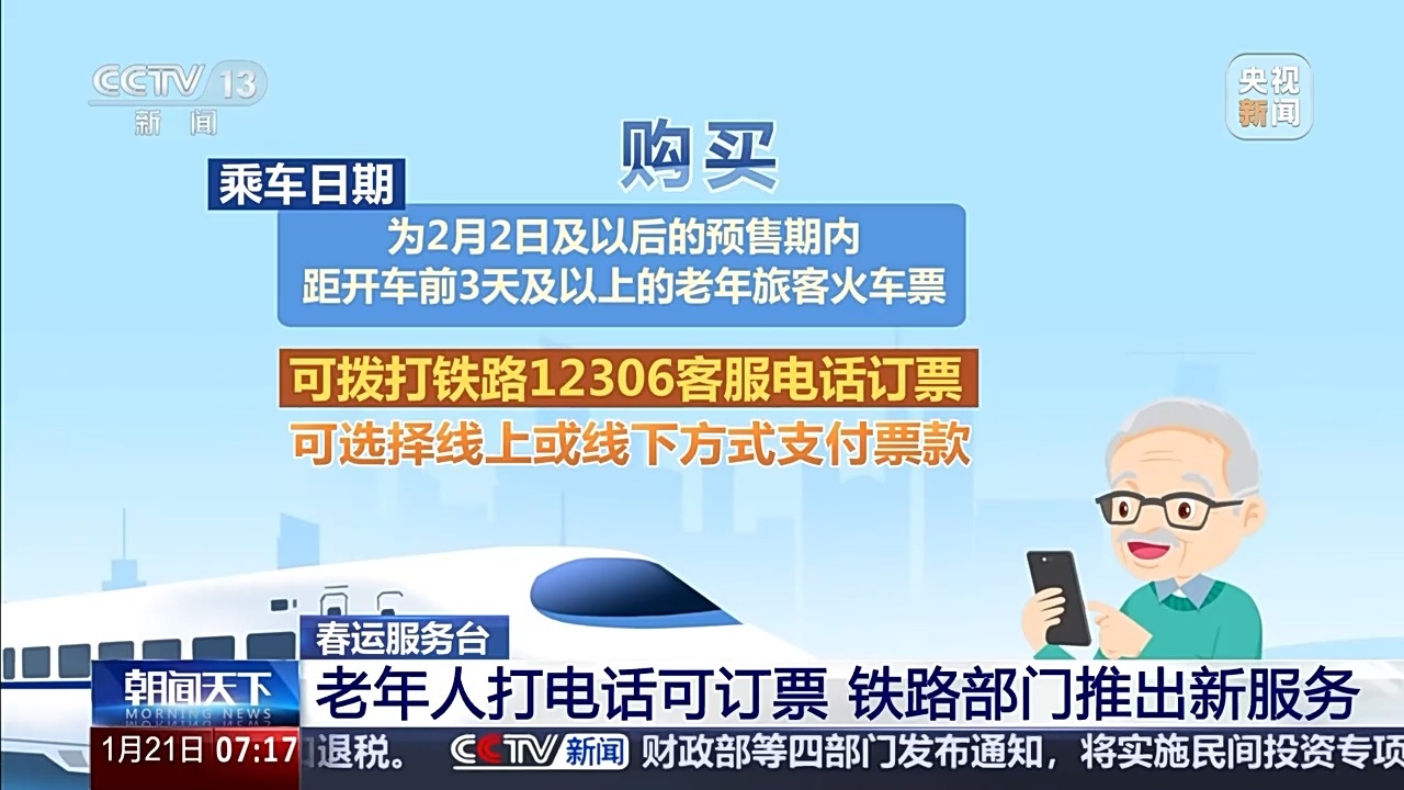 今年春运老年人可以电话订票啦！这份操作指南请转给长辈