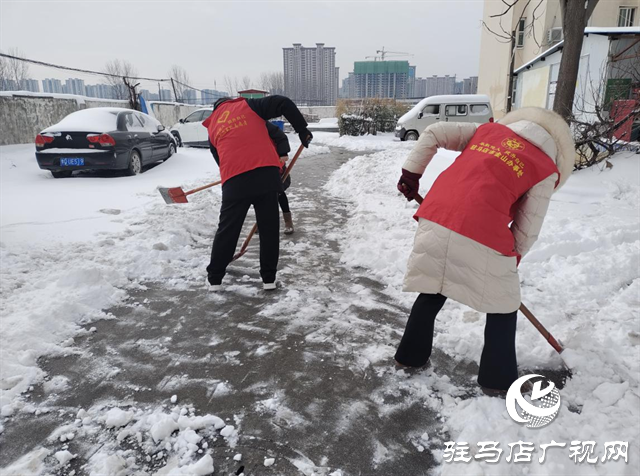  贾庄居委会冬日暖人心，除雪保畅通志愿者活动
