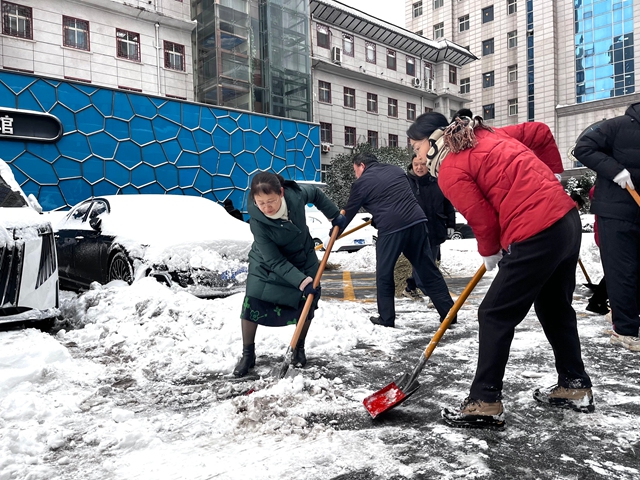以雪为令 向暖而行 |驻马店市中医院扫雪除冰筑牢就医防线