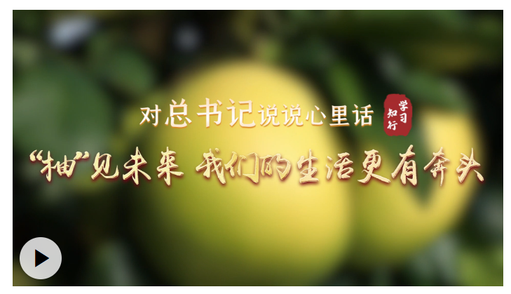 对总书记说说心里话丨“柚”见未来 我们的生活更有奔头