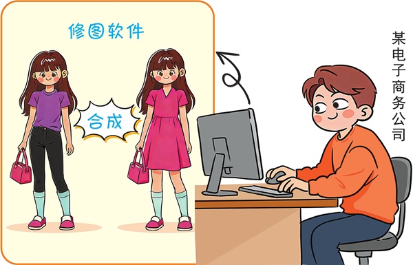 擅自将服装图片合成到网红博主肖像上用作商品宣传