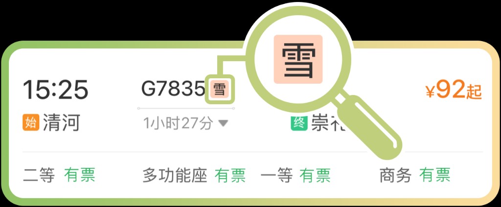 铁路12306购票页面“暗号”升级 5种标识便民出行