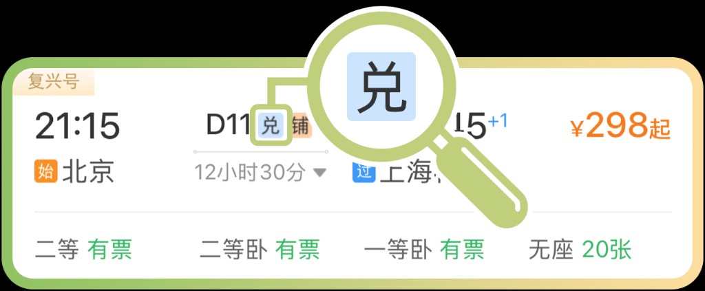 铁路12306购票页面“暗号”升级 5种标识便民出行