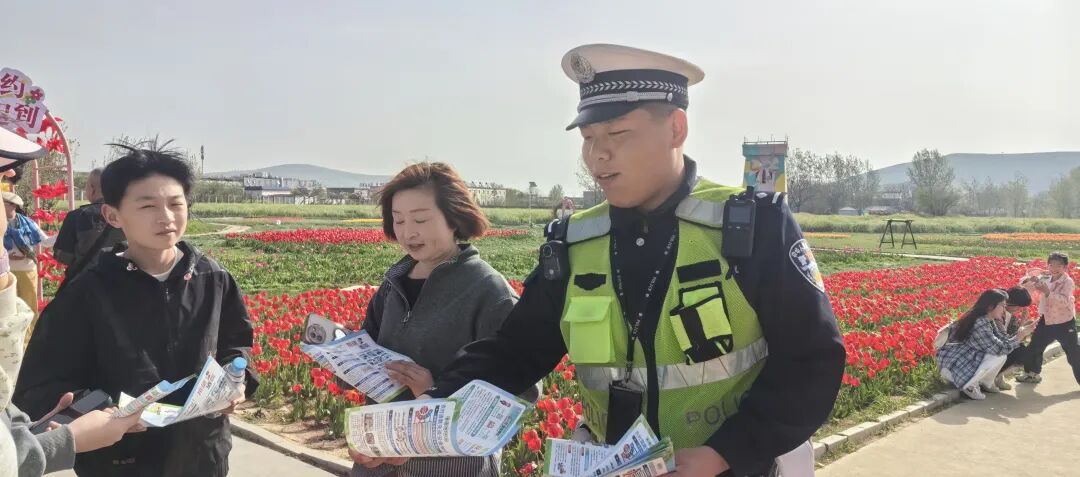 遂平:花海里的最美&ldquo;警&rdquo;色